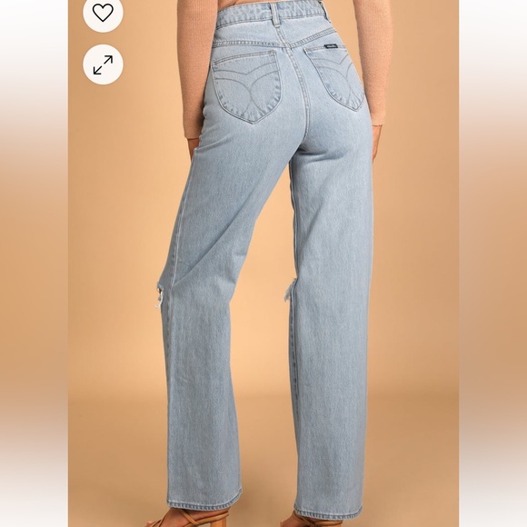 Rolla's Heidi Light Wash Denim High Rise Loose Straight Jeans - Picture 4 of 11